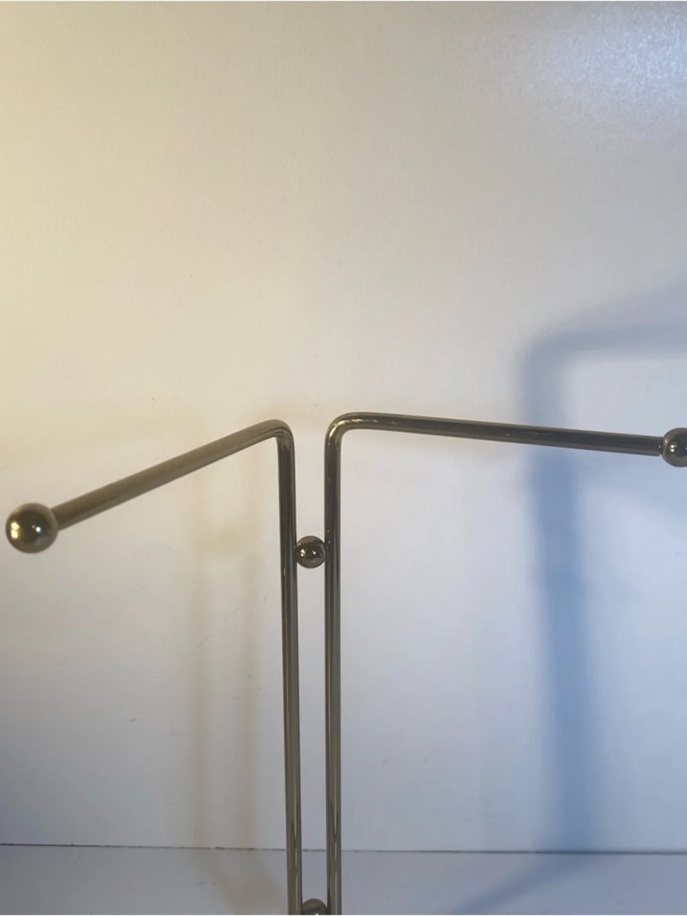 Vintage MCM Gold Tone Metal Hand Towel Rack Bathroom Display 10.5” Height